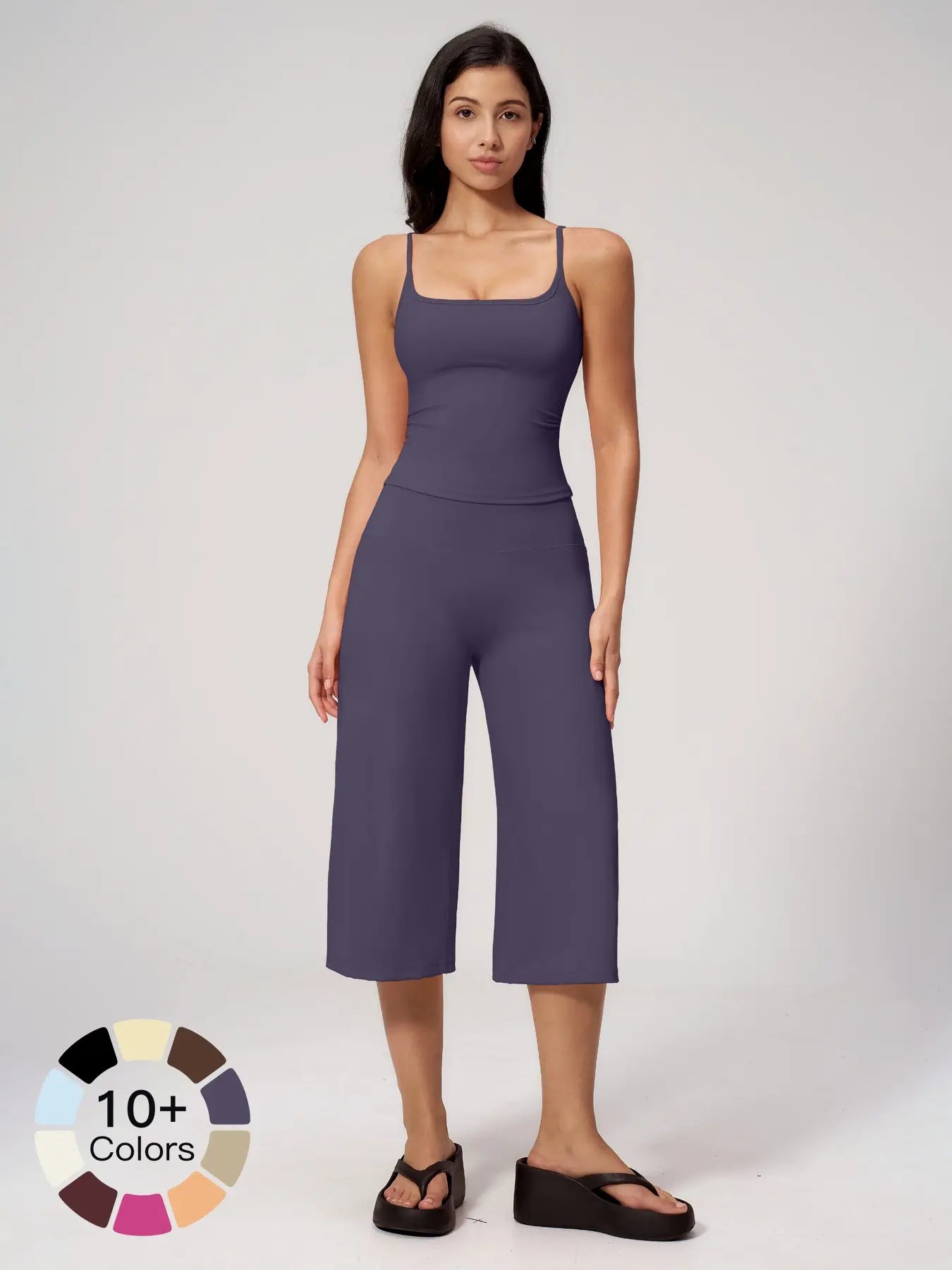 New Yoga Tank Top High Waist Quick-Dry Casual Mid-Length Pants Running Outdoor Yoga Set for Women, Comfortable and Stylish Activewear