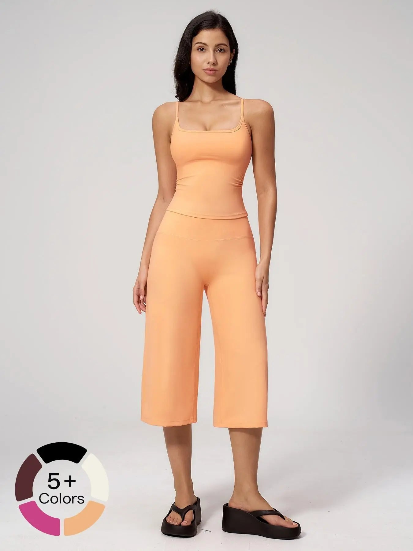 New Yoga Tank Top High Waist Quick-Dry Casual Mid-Length Pants Running Outdoor Yoga Set for Women, Comfortable and Stylish Activewear