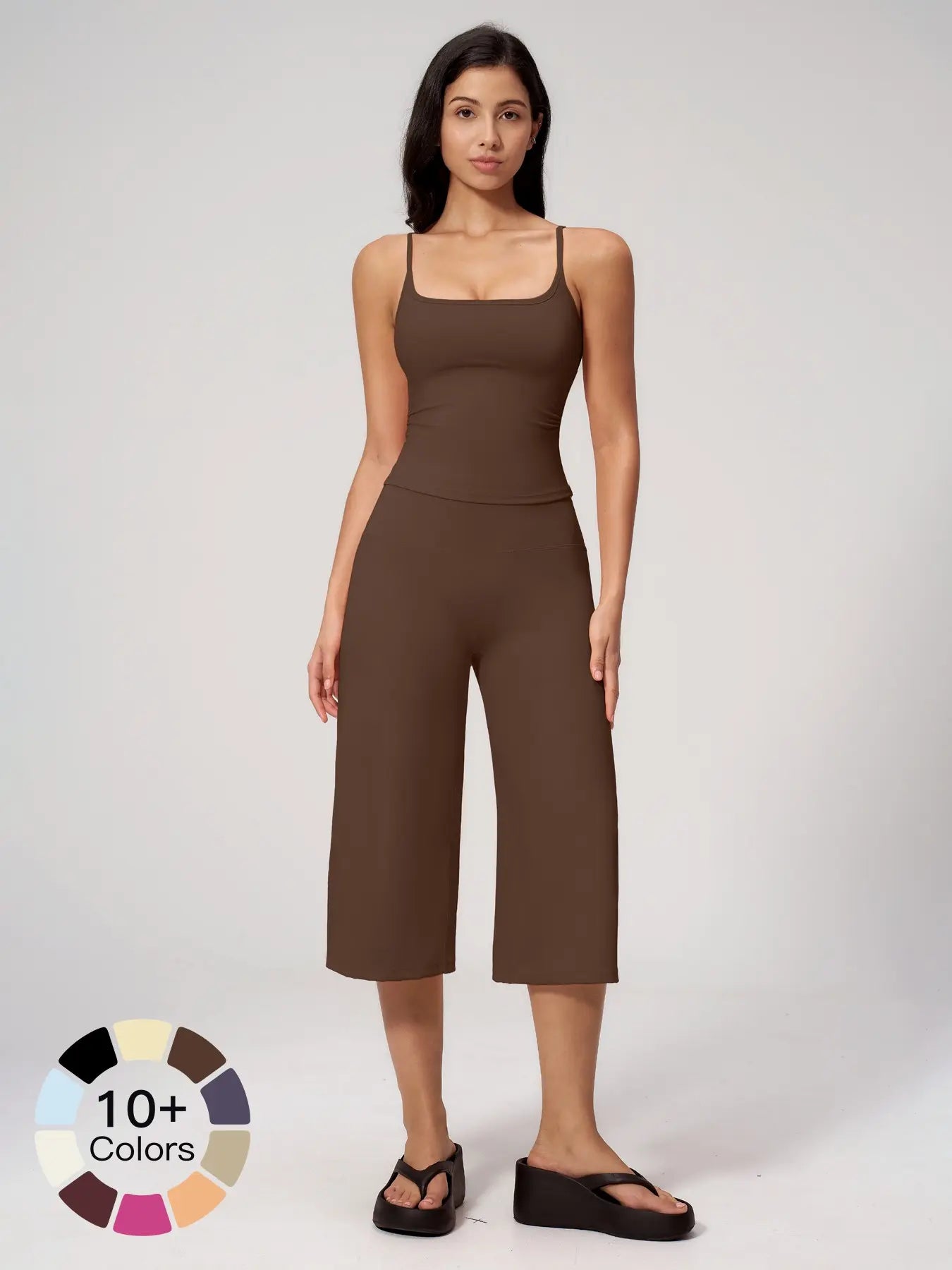 New Yoga Tank Top High Waist Quick-Dry Casual Mid-Length Pants Running Outdoor Yoga Set for Women, Comfortable and Stylish Activewear