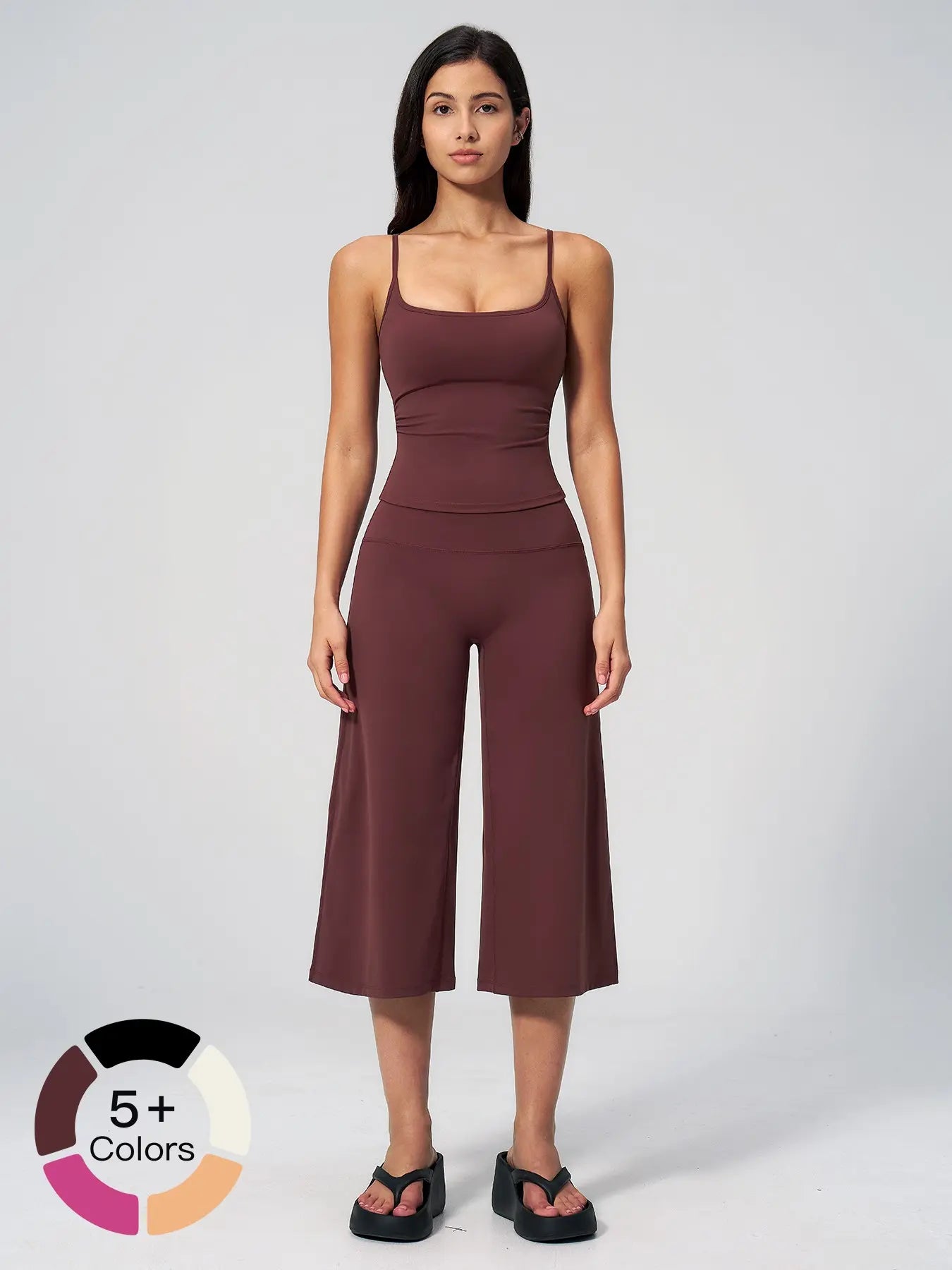 New Yoga Tank Top High Waist Quick-Dry Casual Mid-Length Pants Running Outdoor Yoga Set for Women, Comfortable and Stylish Activewear